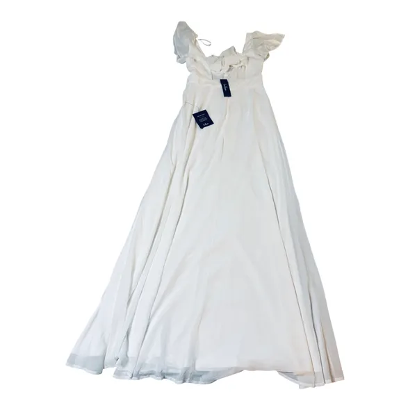 NWT Lulus Size Small Simply Delightful White Tie-Back Flutter Sleeve Maxi Dress - Image 12