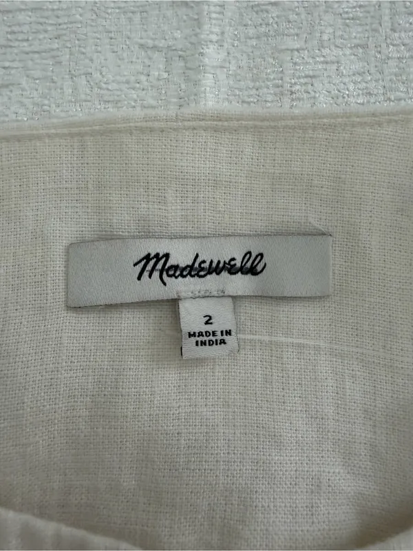 Madewell NWT Button-Front 100% Linen Shell Top Ivory Size 2 - Image 3