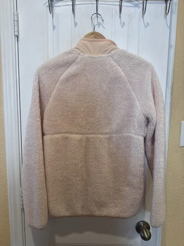 Sweaty Betty Jacket Womens XS Pink Peach Pennine Zip Up Soft Sherpa Fleece - Image 9
