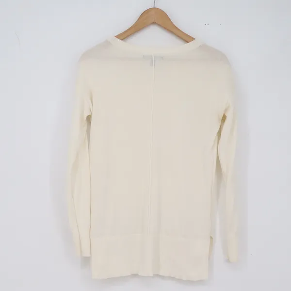 Banana Republic Sweater Womens XS Tunic Off-White High-Low Hem Excellent - Image 3