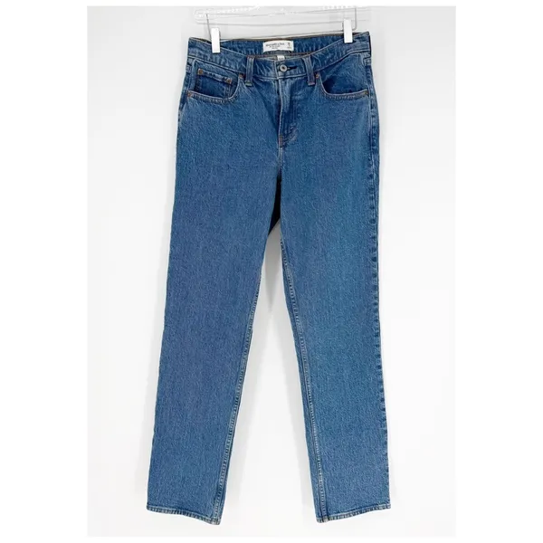 Abercrombie & Fitch 90s Straight Mid Rise‎ Curve Love Jeans Women's 26 Long Blue - Image 2