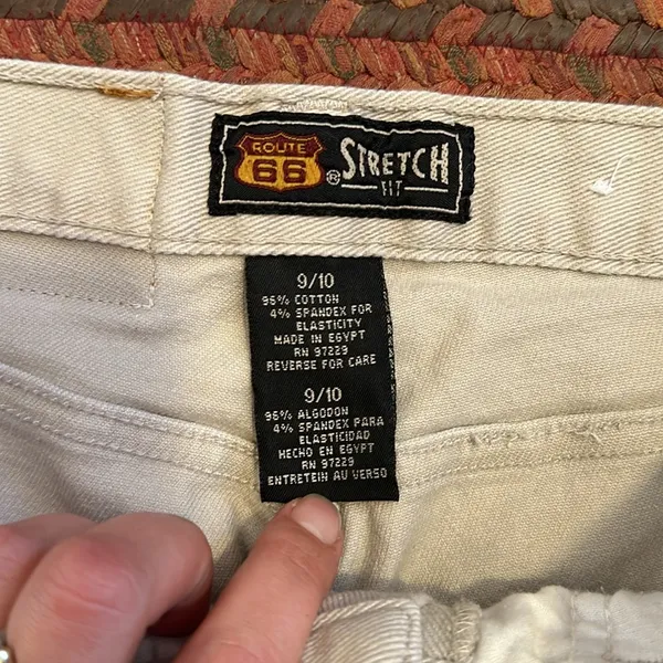 Vtg Tan Route 66 Stretch High Rise Slim Fit Jeans - Image 3