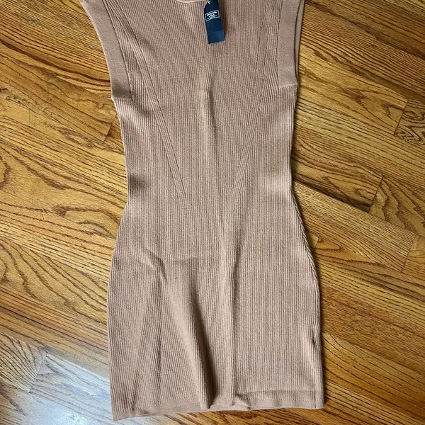 Abercrombie & Fitch Tan Knit Mini Dress NWT - Image 3