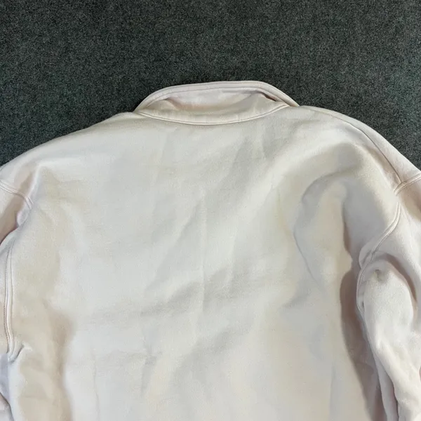Tna Aritzia Cozy Fleece Boyfriend Polo Sweatshirt Pale Pink Small Oversized - Image 13