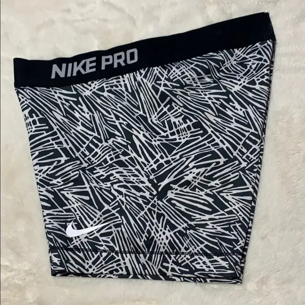 Black and White Zebra Print Nike Pro Shirts - Image 4