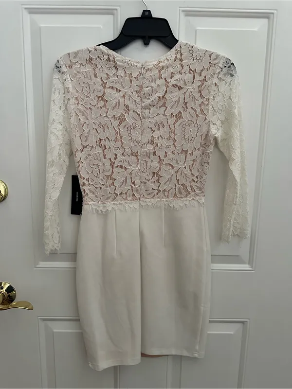 Lulus Lace Bodice Sheath Dress - White - Image 6
