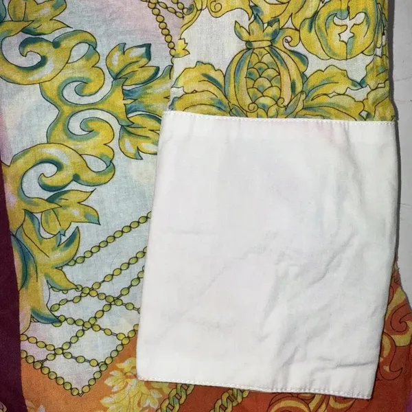 VIPAVADEE STUNNING Luxury Designer PRINT BUTTON FRONT‎ SHIRT 3/4 SLEEVES SZ S - Image 8