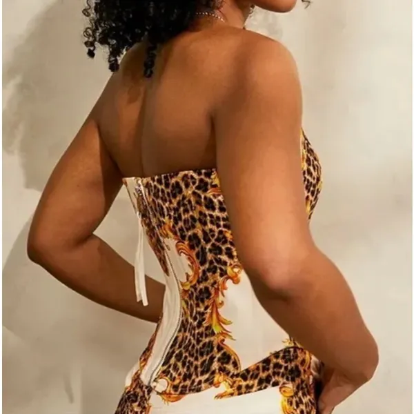 MIAOU X Urban Outfitters Perrie Corset Top Leopard Womens XS - Image 2