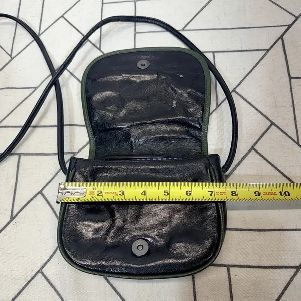 Boho Picard Embroidered‎ Crossbody Bag Black Green Floral Heart Festival Purse - Image 7