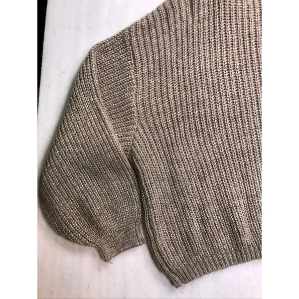 Zenana Womens 3X Oversized Cardigan Sweater‎ Tan Ribbed Knit Lantern Sleeve - Image 13