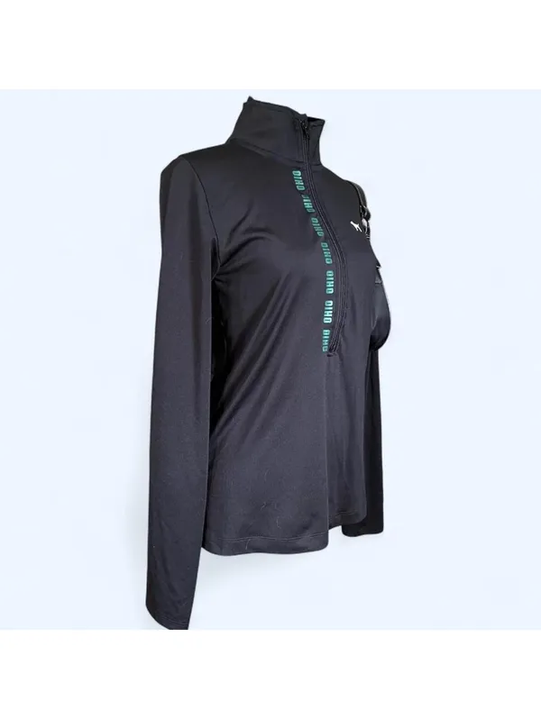 Vintage Y2K Victoria’s Secret PINK Ohio Bobcats Quarter Zip Size Medium 🖤 - Image 3