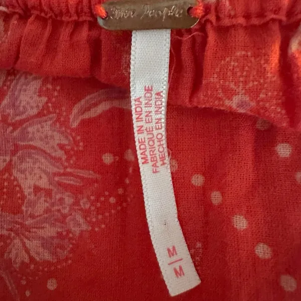 Free People Golden Hour Maxi Dress Cherry Red Medium Bohemian Spring Floral 70s - Image 9
