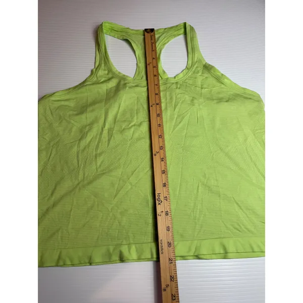 Lululemon‎ Racerback Tank Top Built In Bra Chartreuse Yellow Green Activewear 14 - Image 2