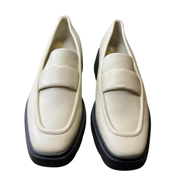 ✨ Vince Robin Women’s Leather Loafers‎ Cream White Slip-On Shoes Chunky Sole ✨ - Image 2