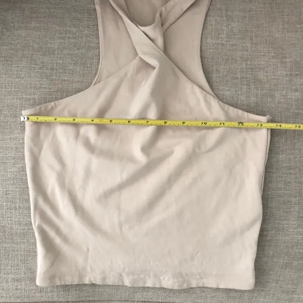 Abercrombie & Fitch Twist Neck Front Tank Cropped Crop Top Small Cream Beige - Image 10