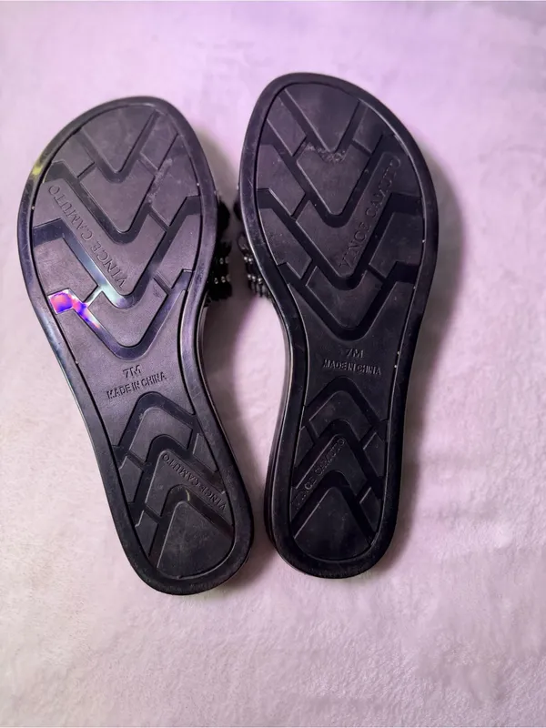 Vince Camuto Black Braided Stud Slide Sandals - Image 7