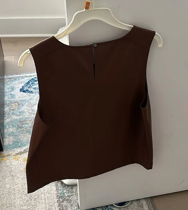 Banana republic vegan leather shell size m brown - Image 2