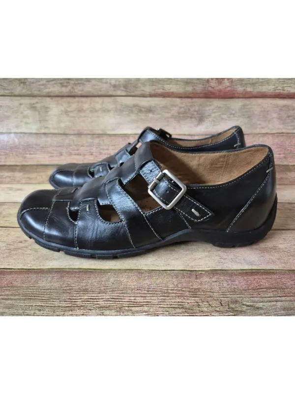 Naturalizer Black Leather Mary Jane Size 7.5M Adjustable Strap Comfort Shoes - Image 7