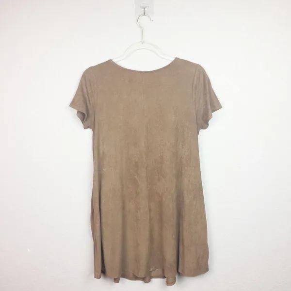 • MITTOSHOP • Brown Faux Suede Dress w/Pockets - Image 6