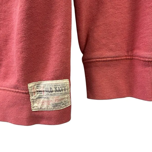 Vintage Cotton Blend Mauve Old Navy Scoop Neck French Terry Sweatshirt Large - Image 5