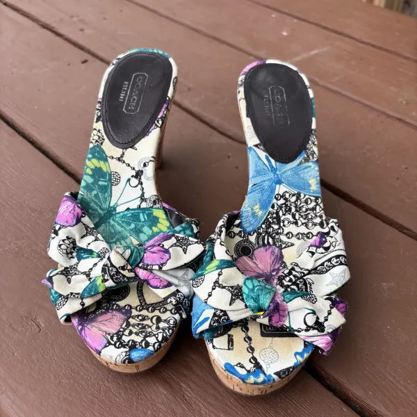Vintage Coach butterfly-print sandals - Image 2
