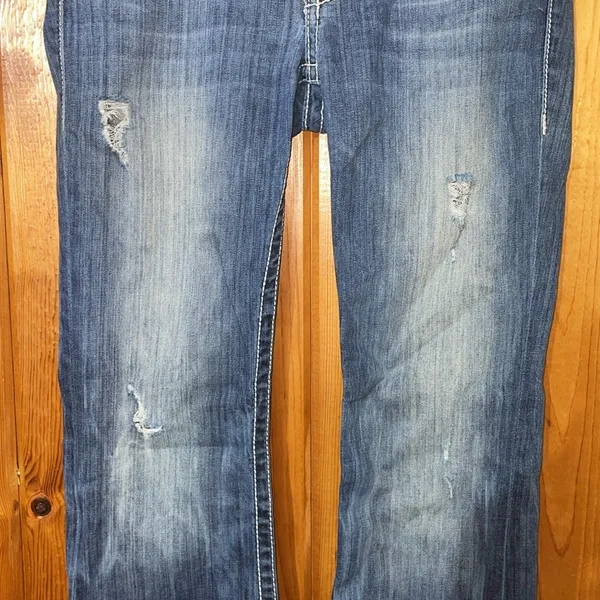 BKE denim Stella distressed jeans bootcut size 26x31 1/2 lighter western country - Image 4