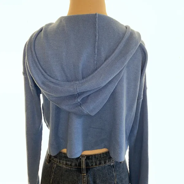 Garage Cropped Zip Up Hoodie Sweater - Image 2