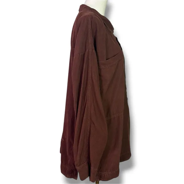 Anthropologie Pilcro Corduroy Popover Tunic Top in Brown Large 70s Fall Bohemian - Image 6
