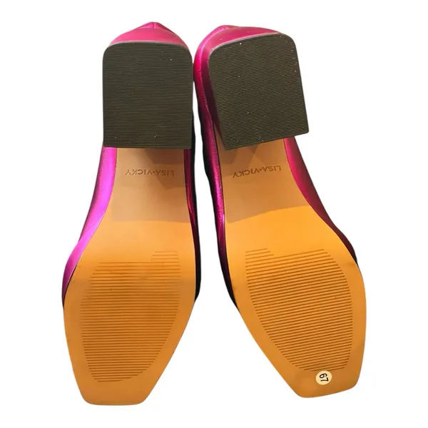 Lisa Vicky Notice Mary‎ Jane Platform Pump Metallic Pink Finish Women's Size 6 M - Image 8