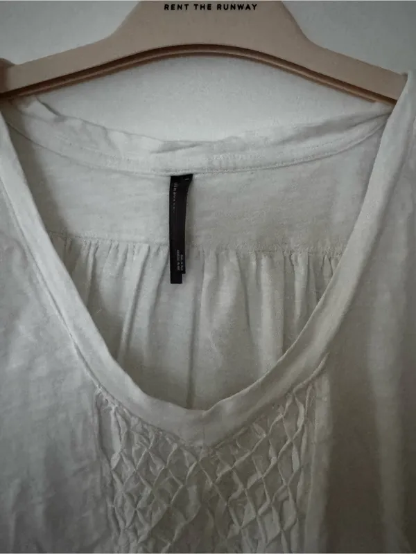 Anthropologie Women’s White Short-Sleeve V-Neck Smocked Tunic - Image 6