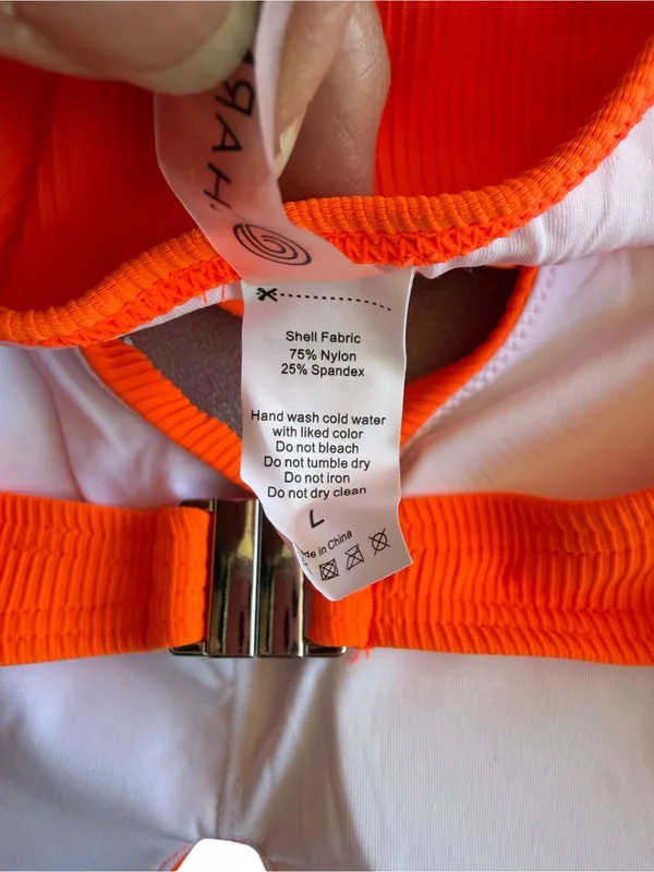 Charmo NEW Women's Orange Cutout One Piece Swimsuit Size L #260215 - Image 8