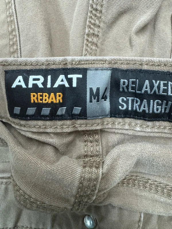 Ariat Rebar M4 Mens Relaxed Straight Pants in Field Khaki Size 40/34 - Image 5
