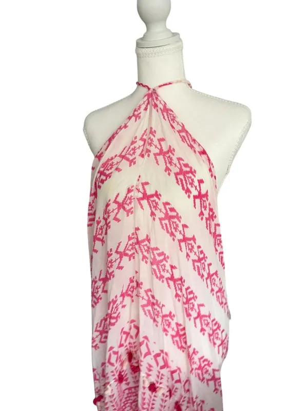 LOVESTITCH Pink White Maxi Dress Size S/M - Image 4