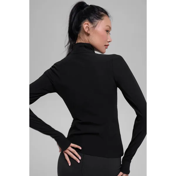 Alo Yoga Alosoft 1/2 Zip Rapid Pullover Black XS - Image 4