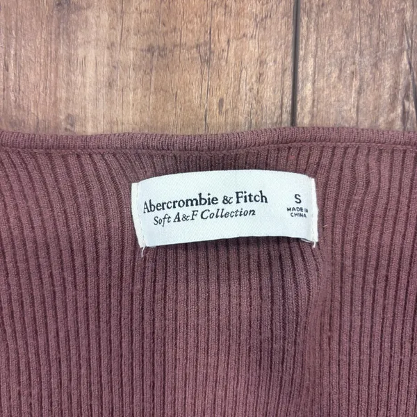 Abercrombie & Fitch LuxeLoft Soft Date Night Sweater Knit Sweetheart Top Brown S - Image 4