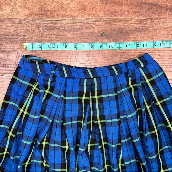 Hot Topic Blue Plaid Goth Schoolgirl Skirt - Image 12