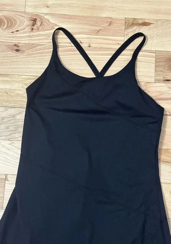 Zella Womens Tennis Dress Black Stretch Scoop Neck Spaghetti Strap Solid XS New - Image 4