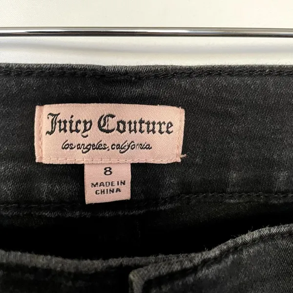 Juicy‎ Couture LA black jeans women's size 8 cotton pants skinny leg design - Image 3