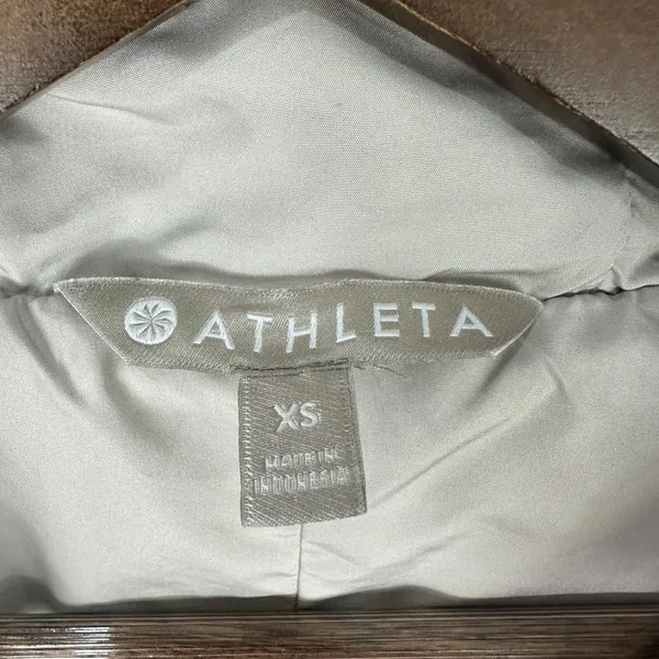 Athleta Parka Jacket Women XS Beige Hooded Lightweight Travel Ahtleisure Minimal - Image 2