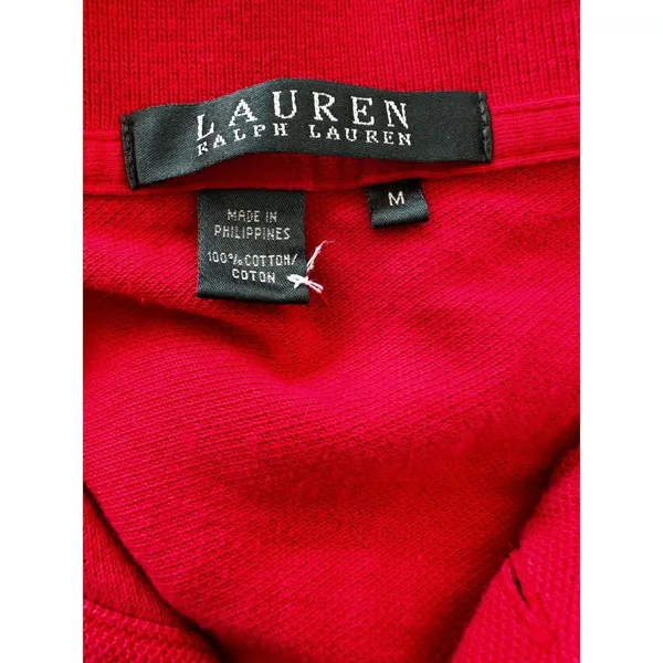 Vintage 90s Ralph Lauren Women’s Red Polo Shirt Medium - Image 12