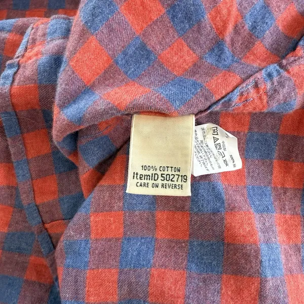 LL Bean Womens Red‎ Blue Plaid Flannel Button Front Shirt Size XL - Image 10