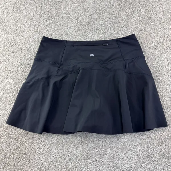 Athleta Ace Tennis Skort‎ Women M Black 13.5" Active Golf Skirt Shorts Pocket - Image 6