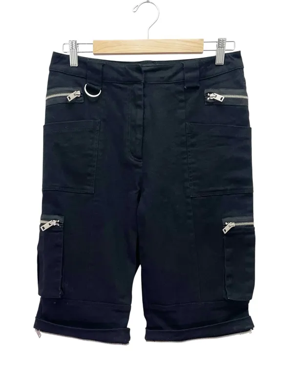 I.AM.GIA Ursa Cargo Pants Large Black Zip Off Convertible Shorts Silver Hardware - Image 11