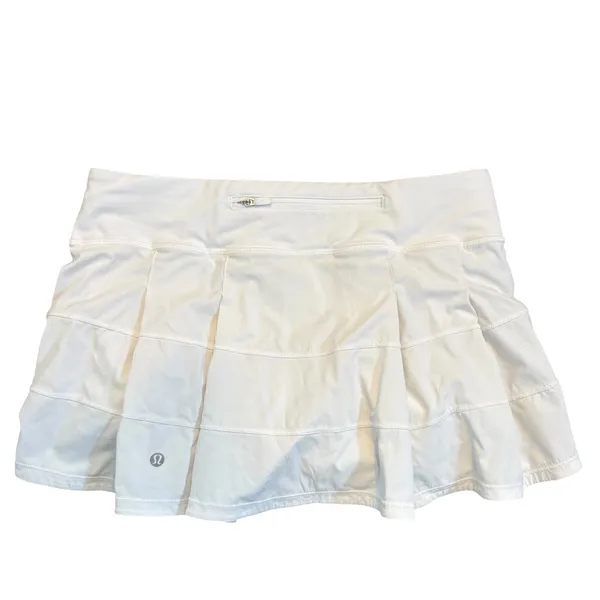 Lululemon Pace Rival Skirt White Regular Length Size‎ 8 Athletic Skort Running - Image 2