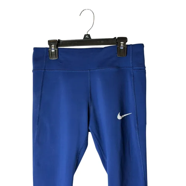 Nike Dri FIT Leggings Women Medium Blue Cropped Laser Cut Pockets‎ Athleisure - Image 4