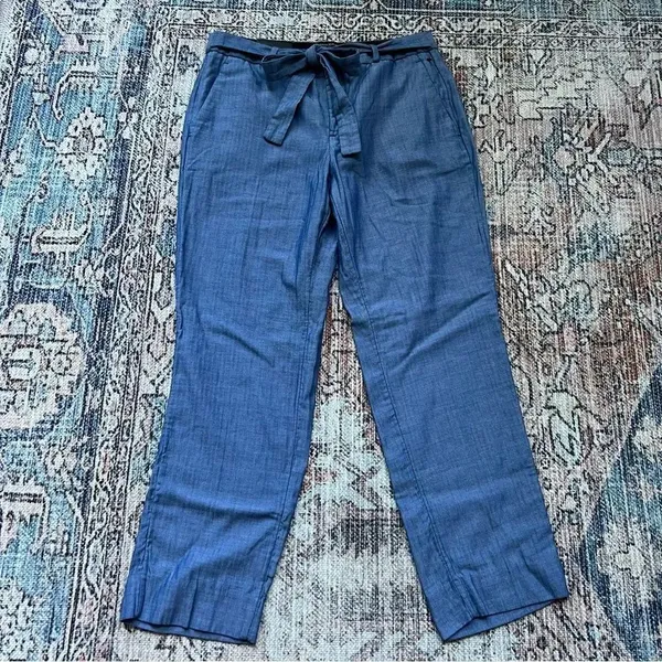 Banana Republic NWT Avery Ankle Dress Pants Tie Belt Blue Size 6 - Image 8