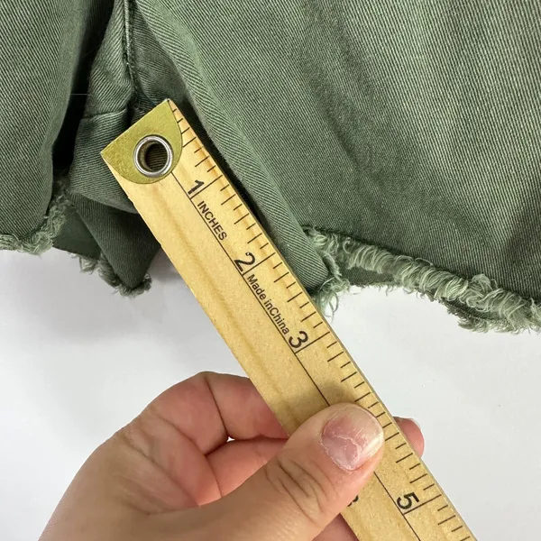 Abercrombie & Fitch Chino Shorts Womens 8 Green Raw Hem Cotton Gorp‎ Vtg Y2K - Image 5