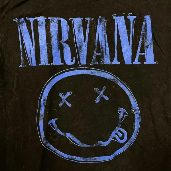 Nirvana Nevermind Dead Smiley Dual Side Grunge Band Tee S - Image 2