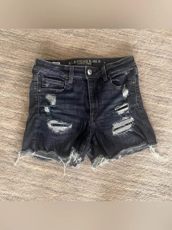 American Eagle Next Level Stretch Distressed Jean Shorts - Image 3