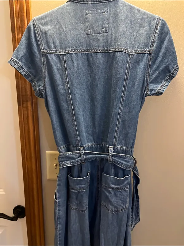 Habitual Denim Blue Short-Sleeve Utility One-Piece - Image 9